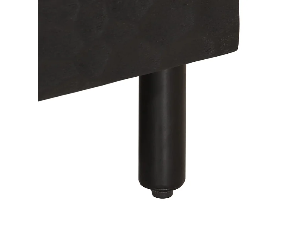 Meuble TV noir 100x33x46 cm bois massif de manguier