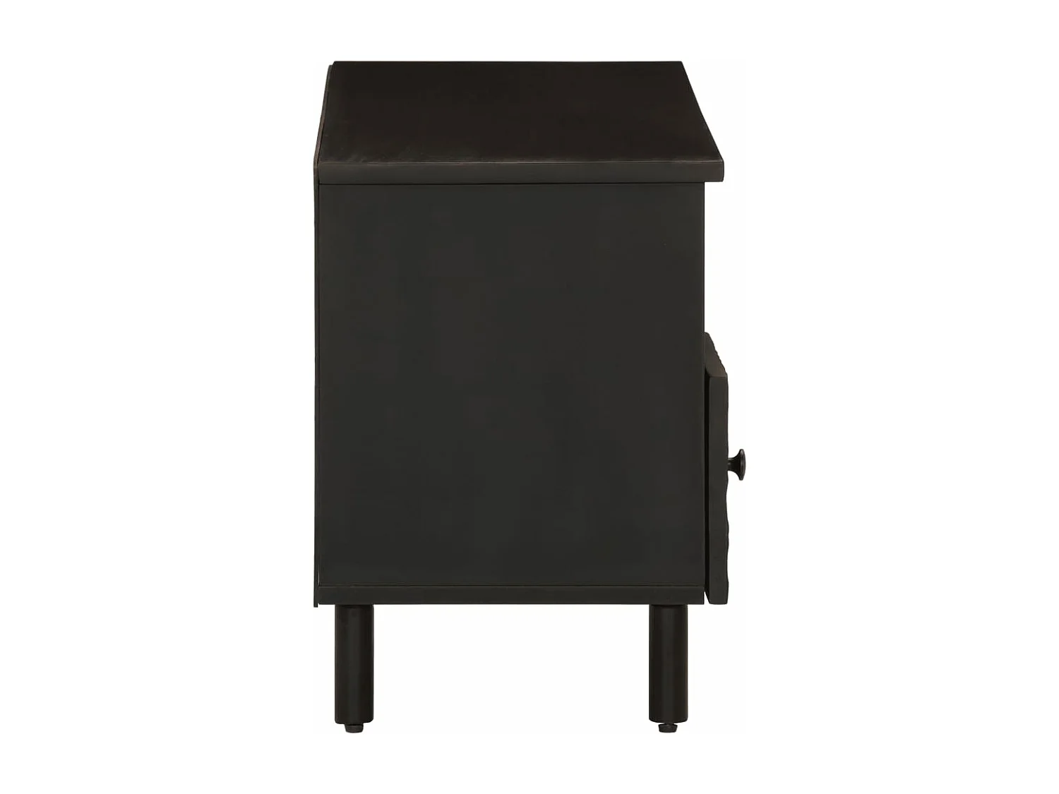 Mueble de TV madera maciza de mango negro 100x33x46 cm