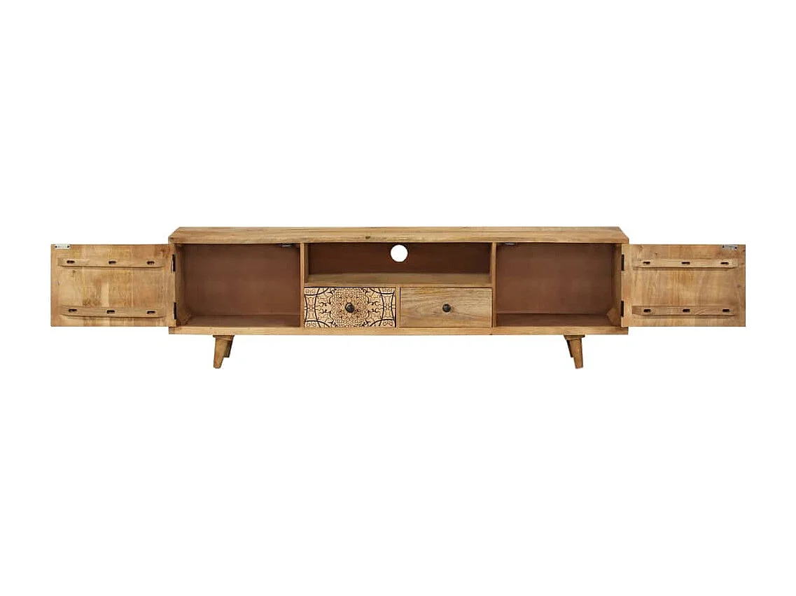 Meuble TV 140x30x40 cm Bois de manguier massif