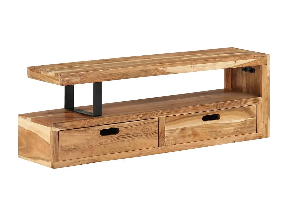 Tv-meubel (118-200) x 30 x 40 cm massief acaciahout