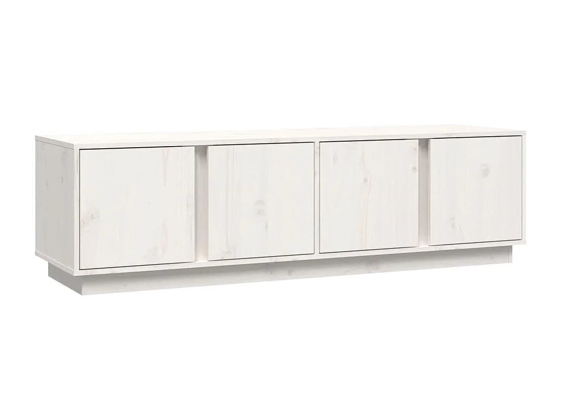 Mueble de TV madera maciza de pino blanco 140x40x40 cm