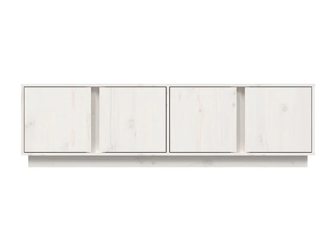 Mueble de TV madera maciza de pino blanco 140x40x40 cm