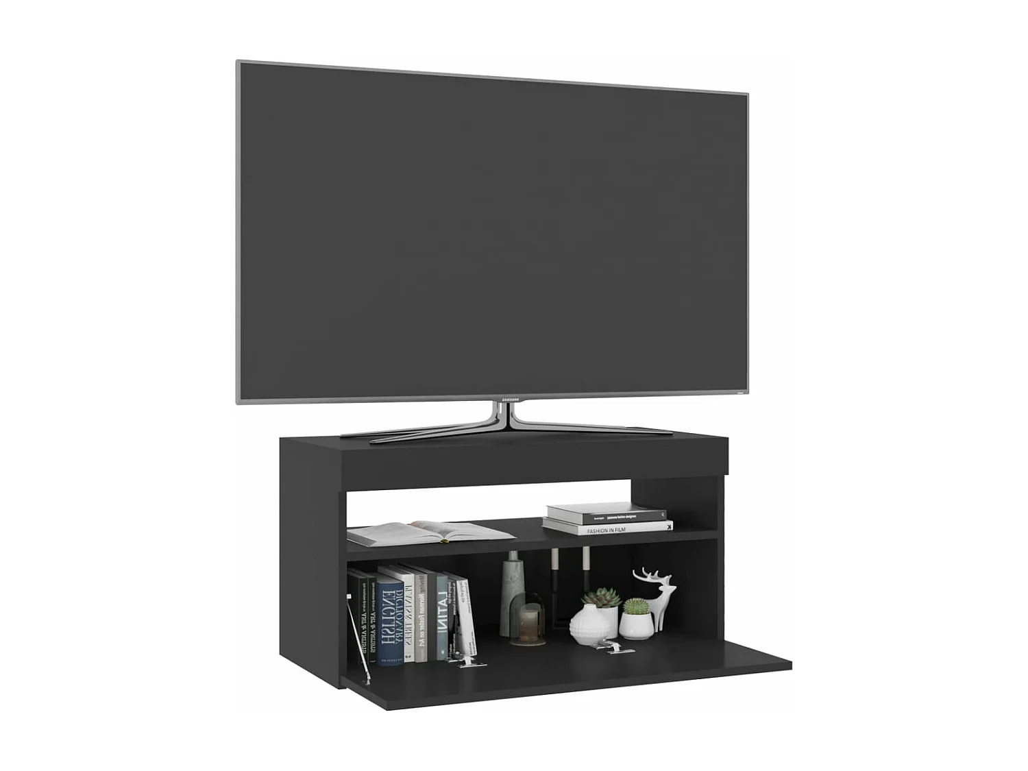 Tv-meubel met LED-verlichting 75x35x40 cm zwart