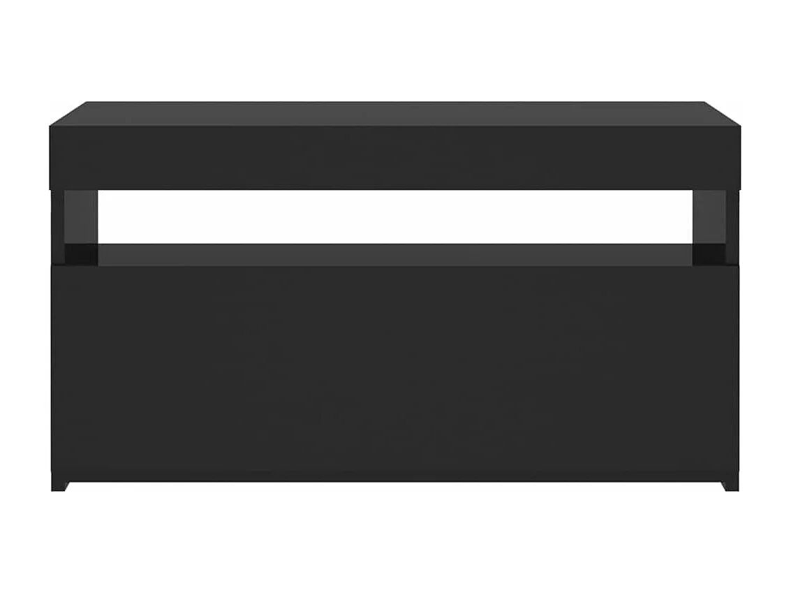 Tv-meubel met LED-verlichting 75x35x40 cm zwart