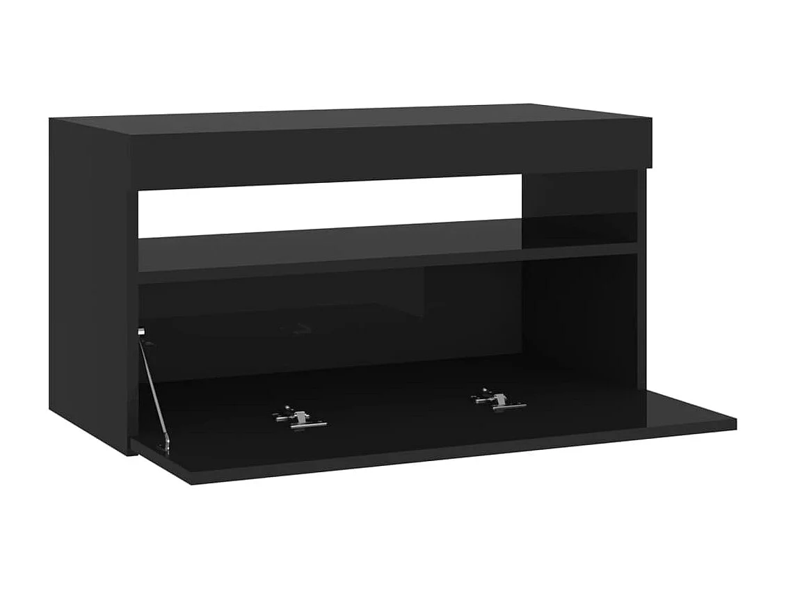 Tv-meubel met LED-verlichting 75x35x40 cm zwart