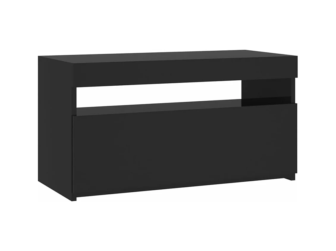 Meuble TV avec lumières LED Noir 75x35x40 cm