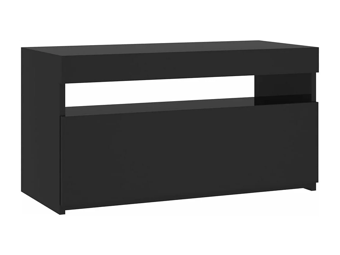 Tv-meubel met LED-verlichting 75x35x40 cm zwart