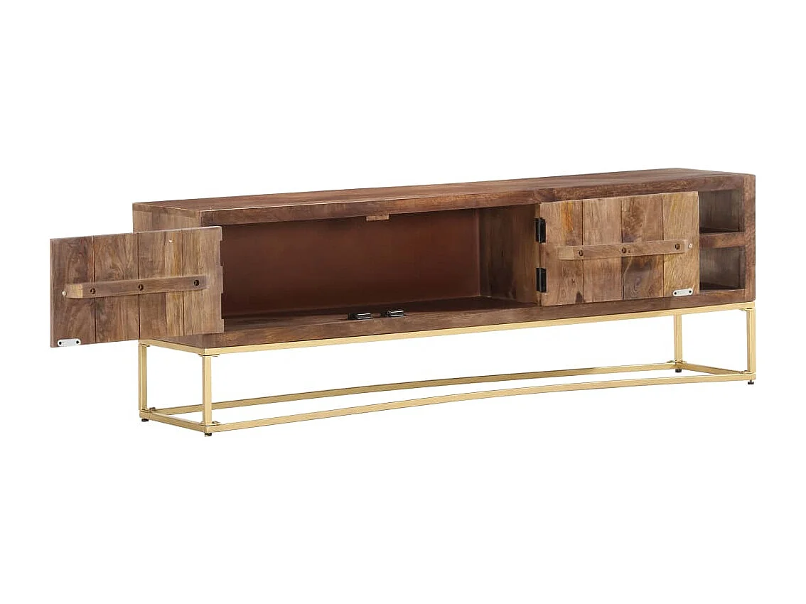 Meuble TV 138x30x46 cm Bois massif de manguier