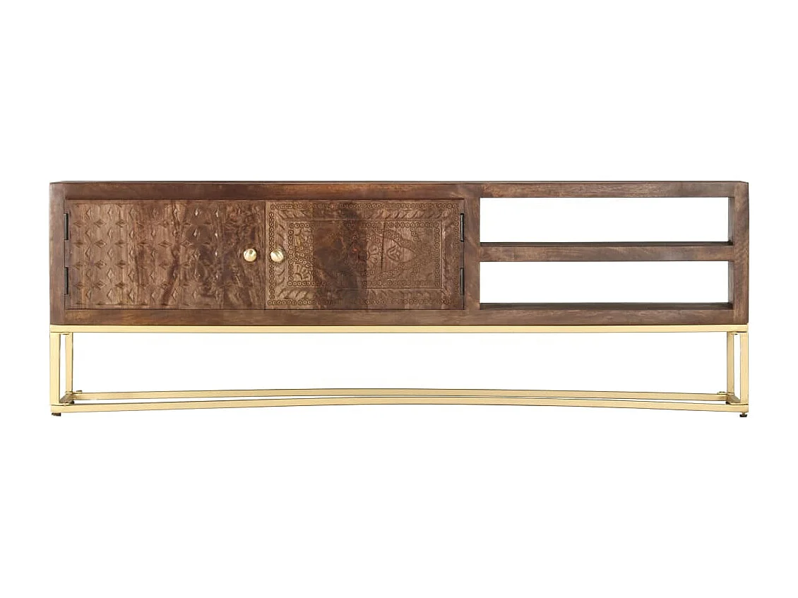 Meuble TV 138x30x46 cm Bois massif de manguier