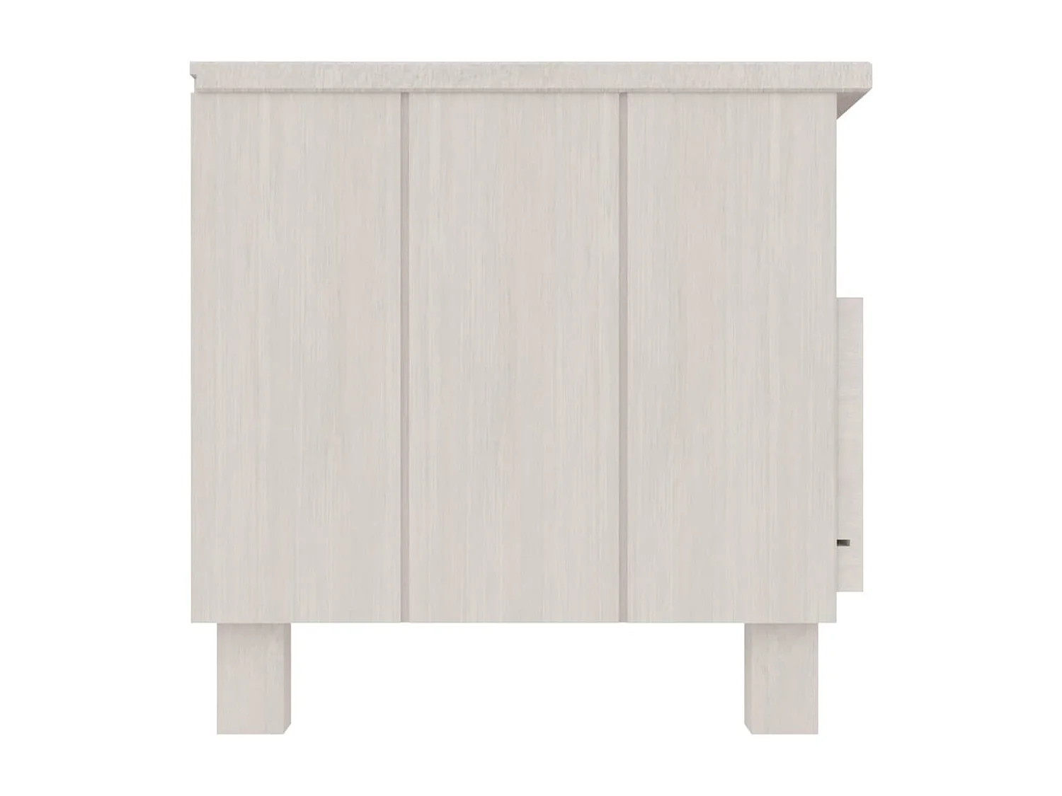 Meuble TV HAMAR Blanc 106x40x40 cm Bois massif de pin