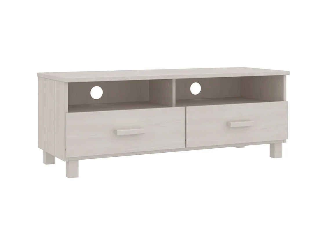 Mueble de TV HAMAR madera maciza de pino blanco 106x40x40 cm