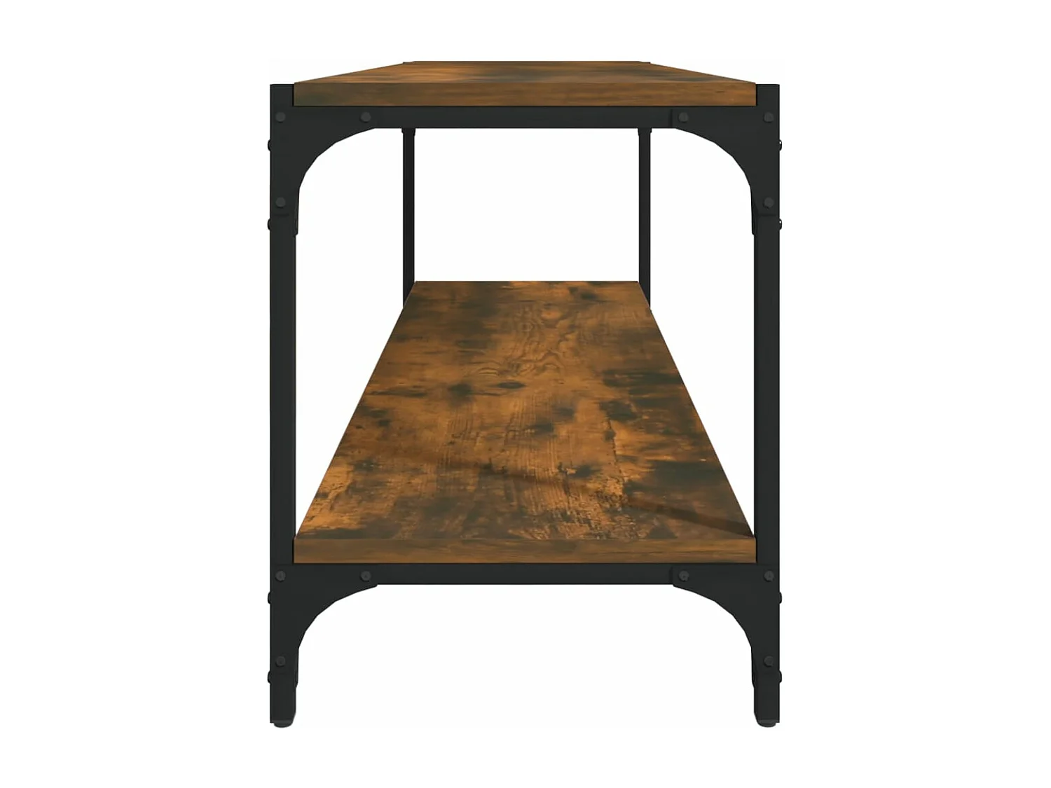 Meuble TV Chêne fumé 100x33x41 cm Bois d'ingénierie et acier