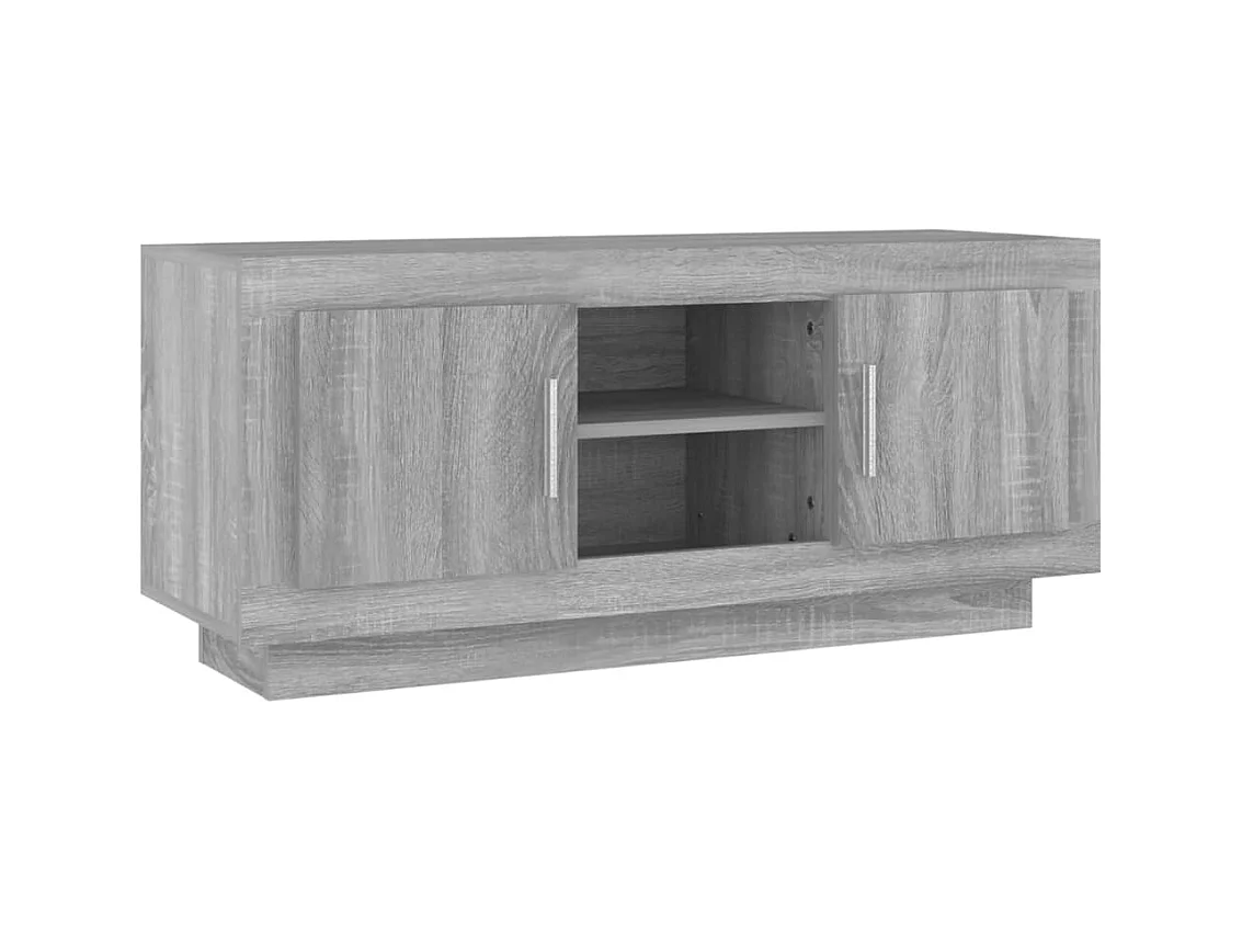 Meuble TV sonoma gris 102x35x45 cm bois d'ingénierie