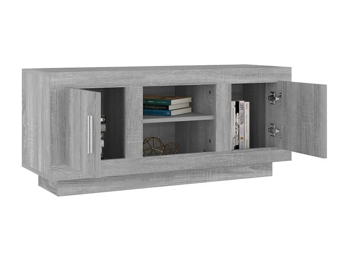 Tv-meubel 102x35x45 cm bewerkt hout grijs sonoma eikenkleurig