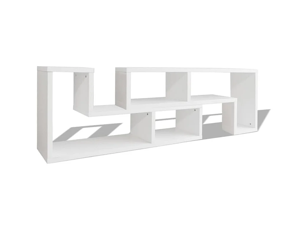Meuble TV double en forme de L Blanc
