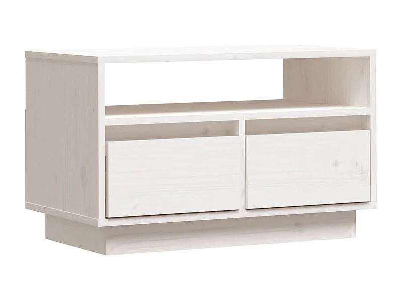 Móvel de TV 60x35x37 cm madeira de pinho maciça branco