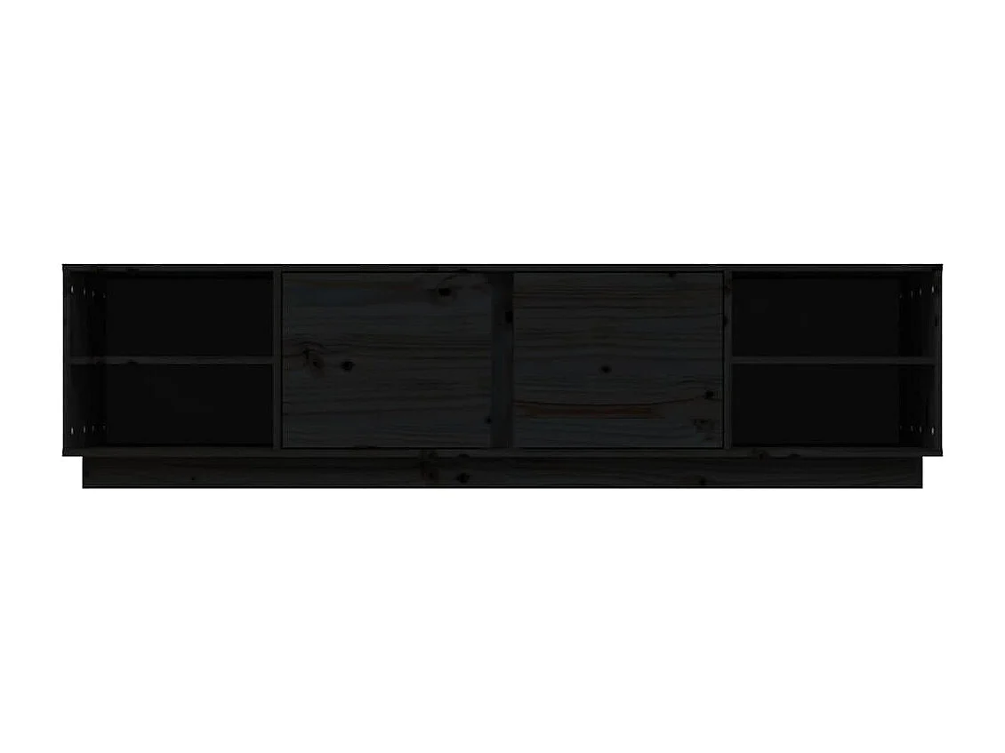 Meuble TV Noir 156x40x40 cm Bois de pin massif