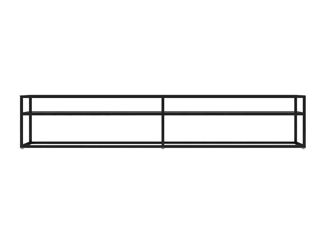 Mueble para TV vidrio templado negro 220x40x40,5 cm
