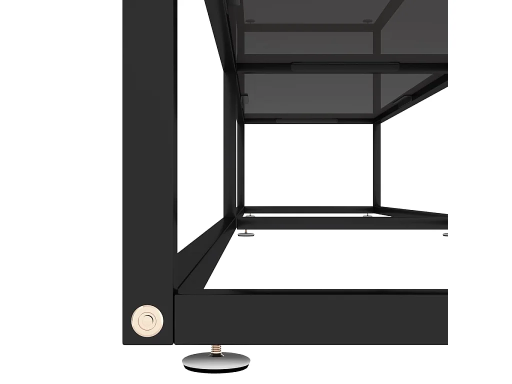 Meuble TV Noir 220x40x40,5 cm Verre trempé