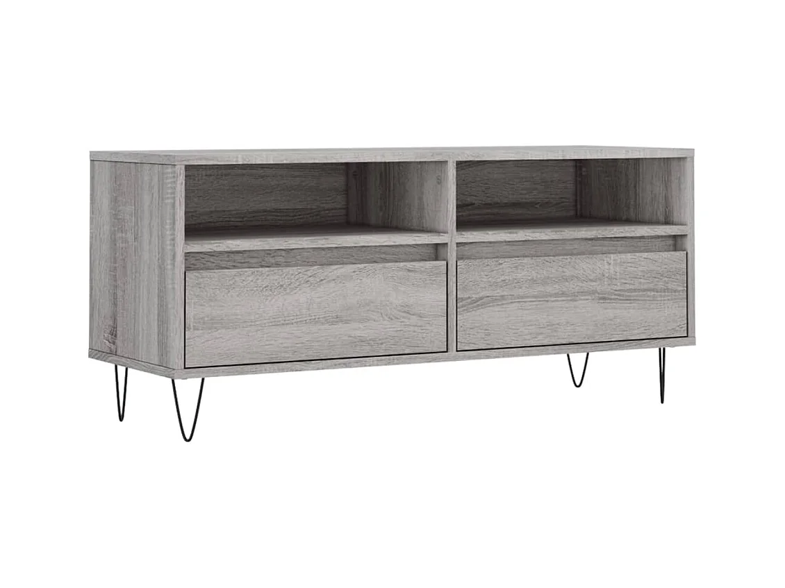 Meuble TV sonoma gris 100x34,5x44,5 cm bois d'ingénierie