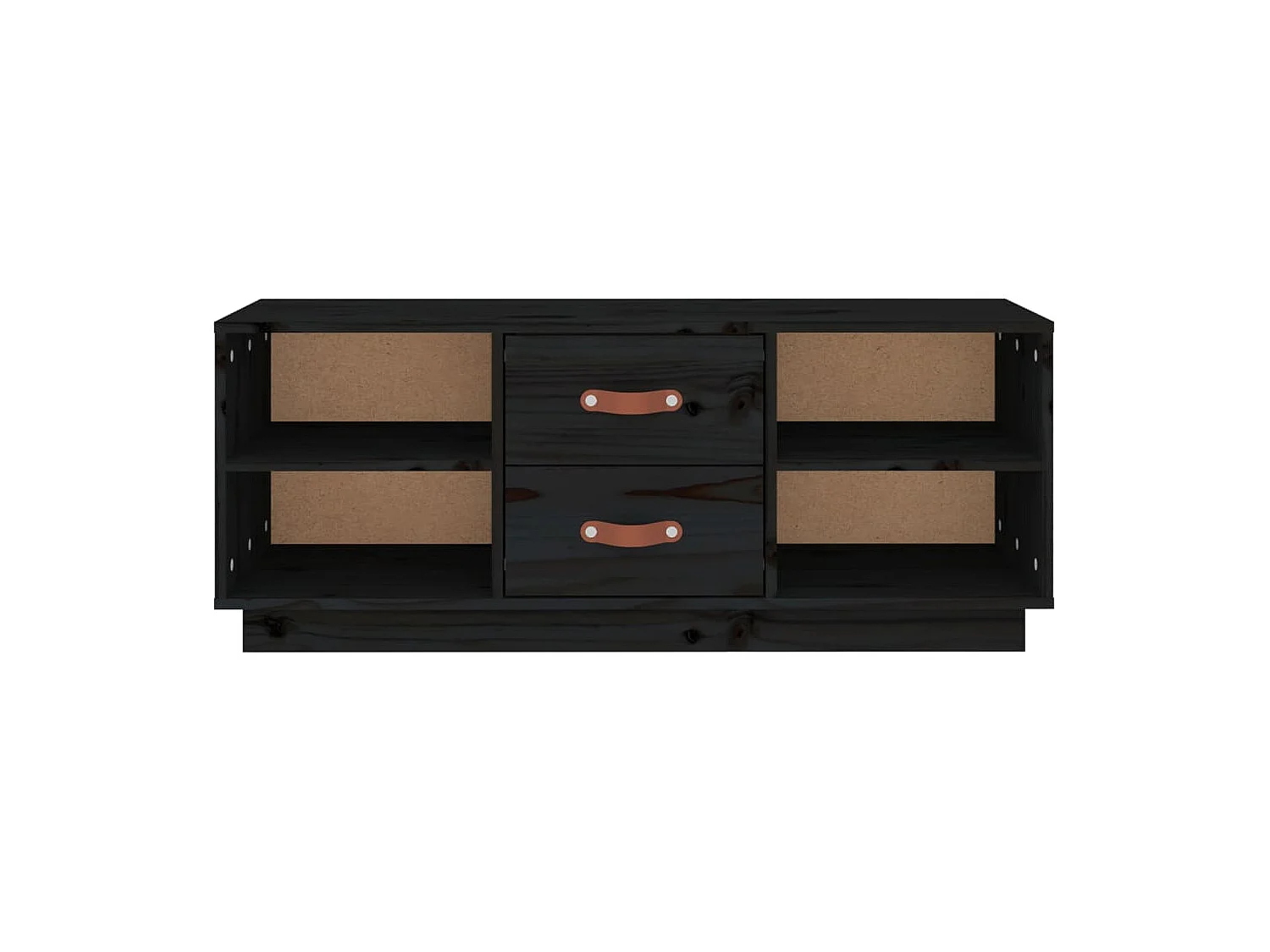 Meuble TV Noir 100x34x40 cm Bois de pin massif