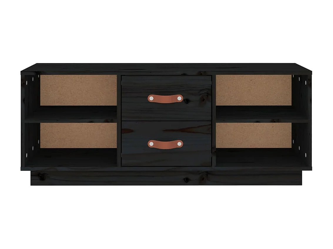 Meuble TV Noir 100x34x40 cm Bois de pin massif