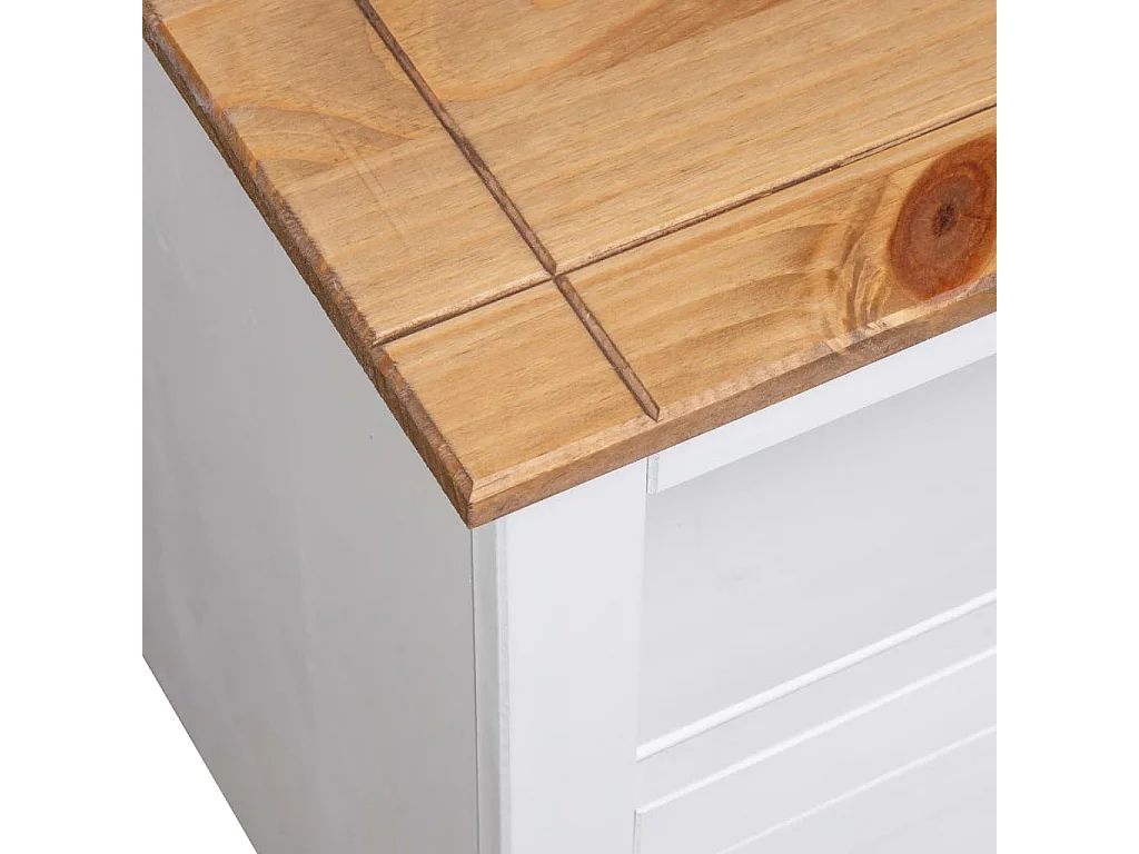 Meuble TV d'angle Blanc 93x49x49 cm Pin Assortiment Panama