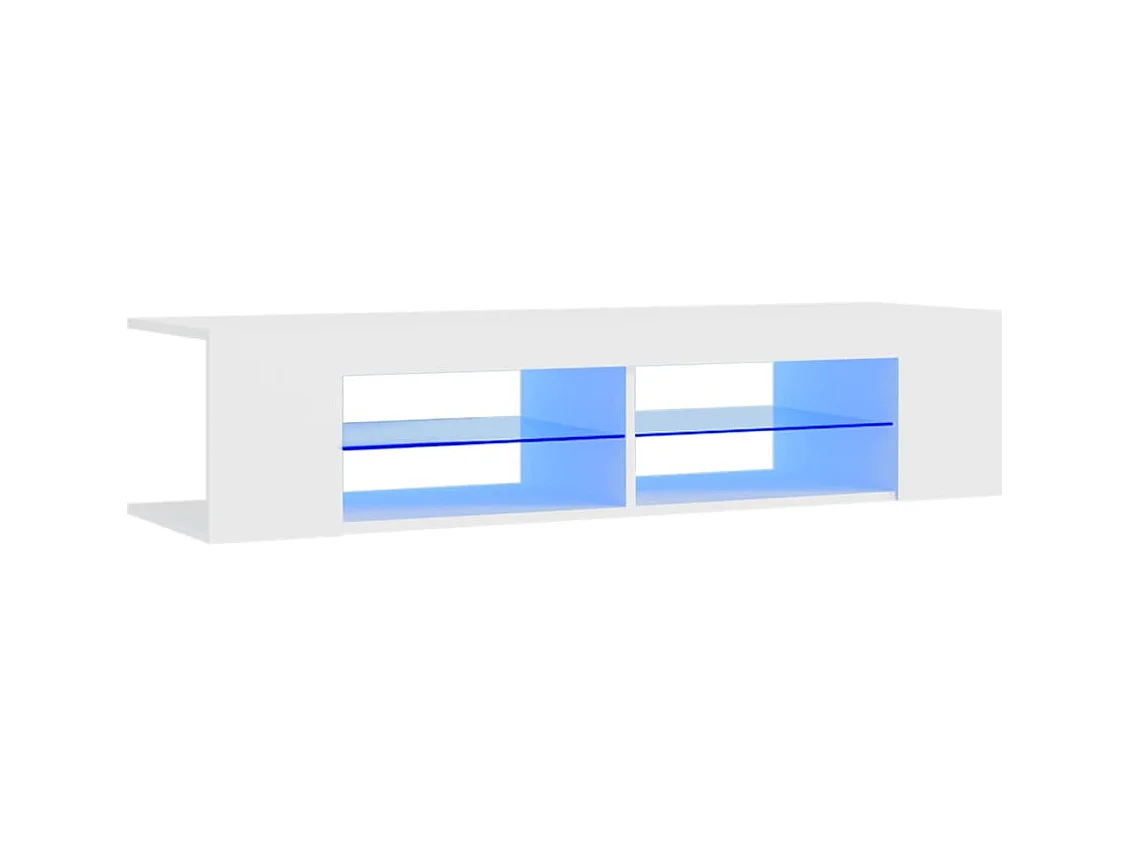 Meuble TV avec lumières LED blanc 135x39x30 cm