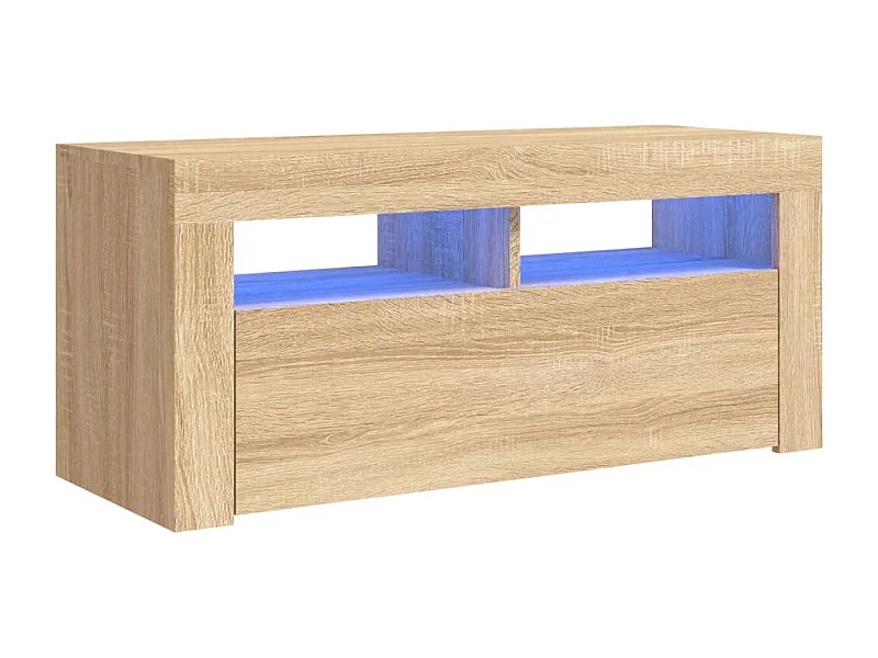 Mueble de TV con luces LED roble Sonoma 90x35x40 cm