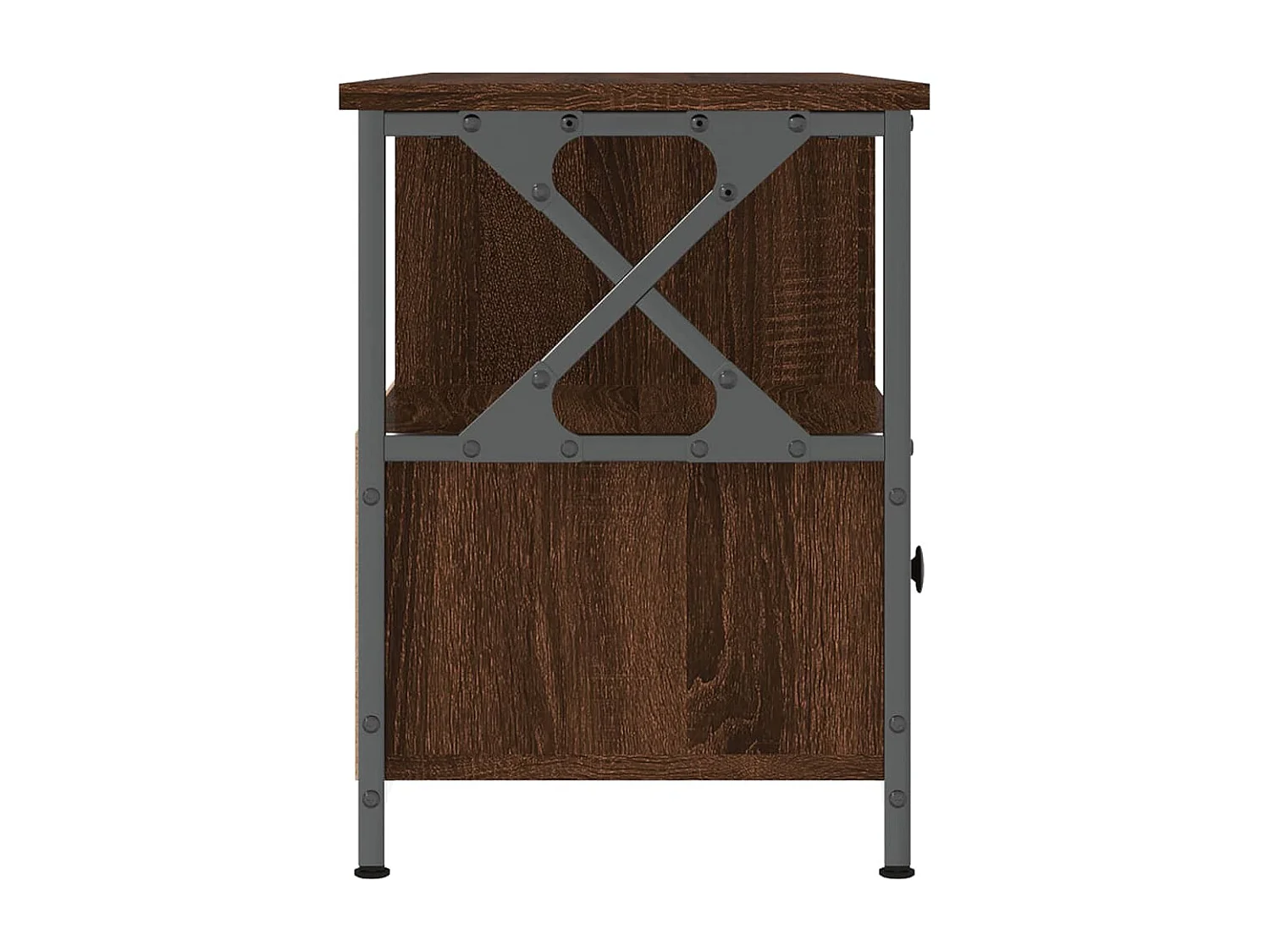 Meuble TV chêne marron 102x33x45 cm bois d'ingénierie et fer