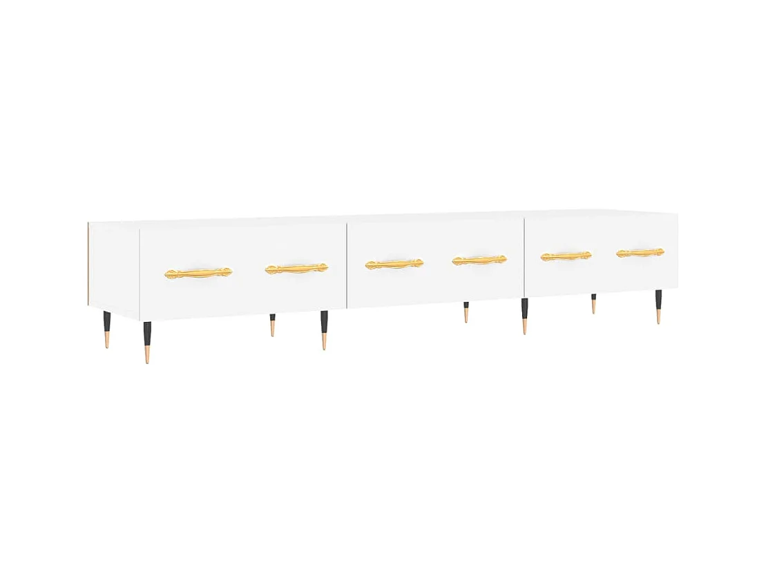 Meuble TV blanc 150x36x30 cm bois d'ingénierie