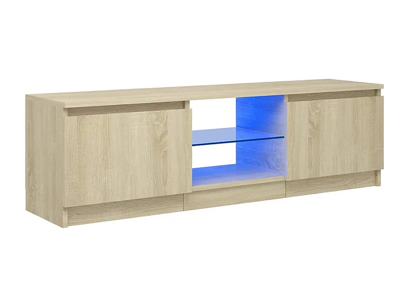 Móvel de TV com luzes LED 120x30x35,5 cm carvalho sonoma