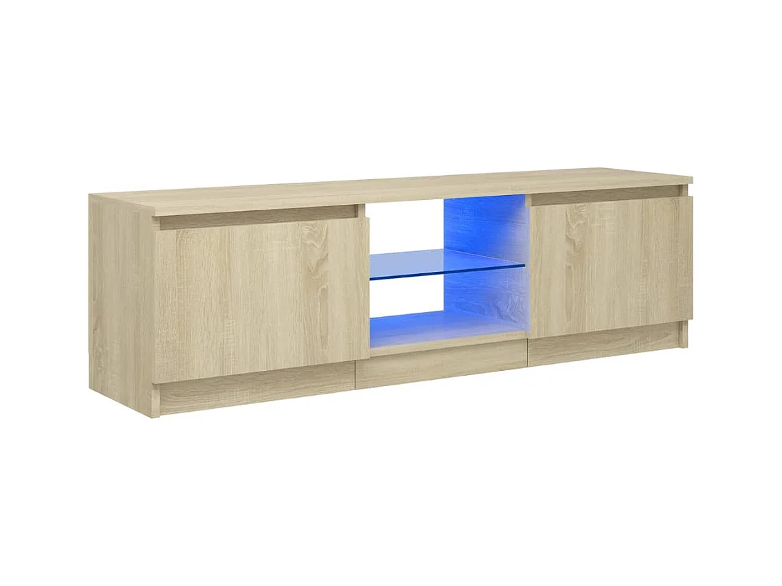 Meuble TV avec lumières LED chêne sonoma 120x30x35,5 cm