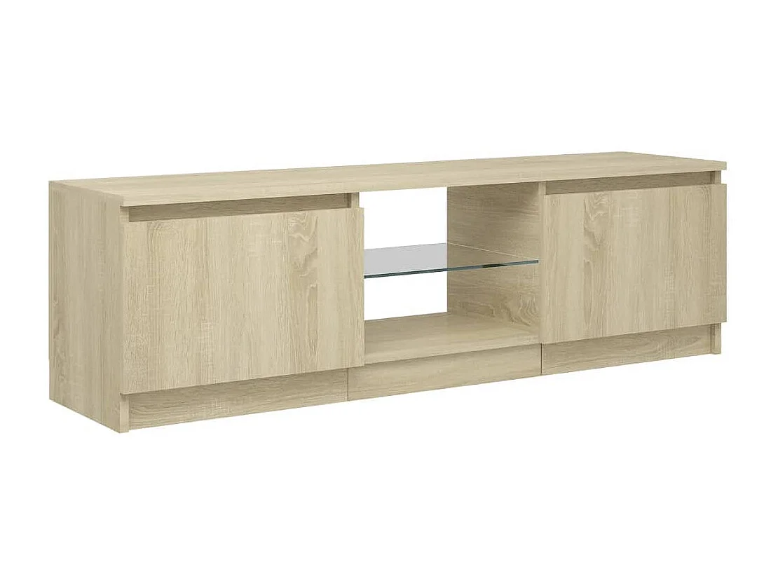 Meuble TV avec lumières LED chêne sonoma 120x30x35,5 cm