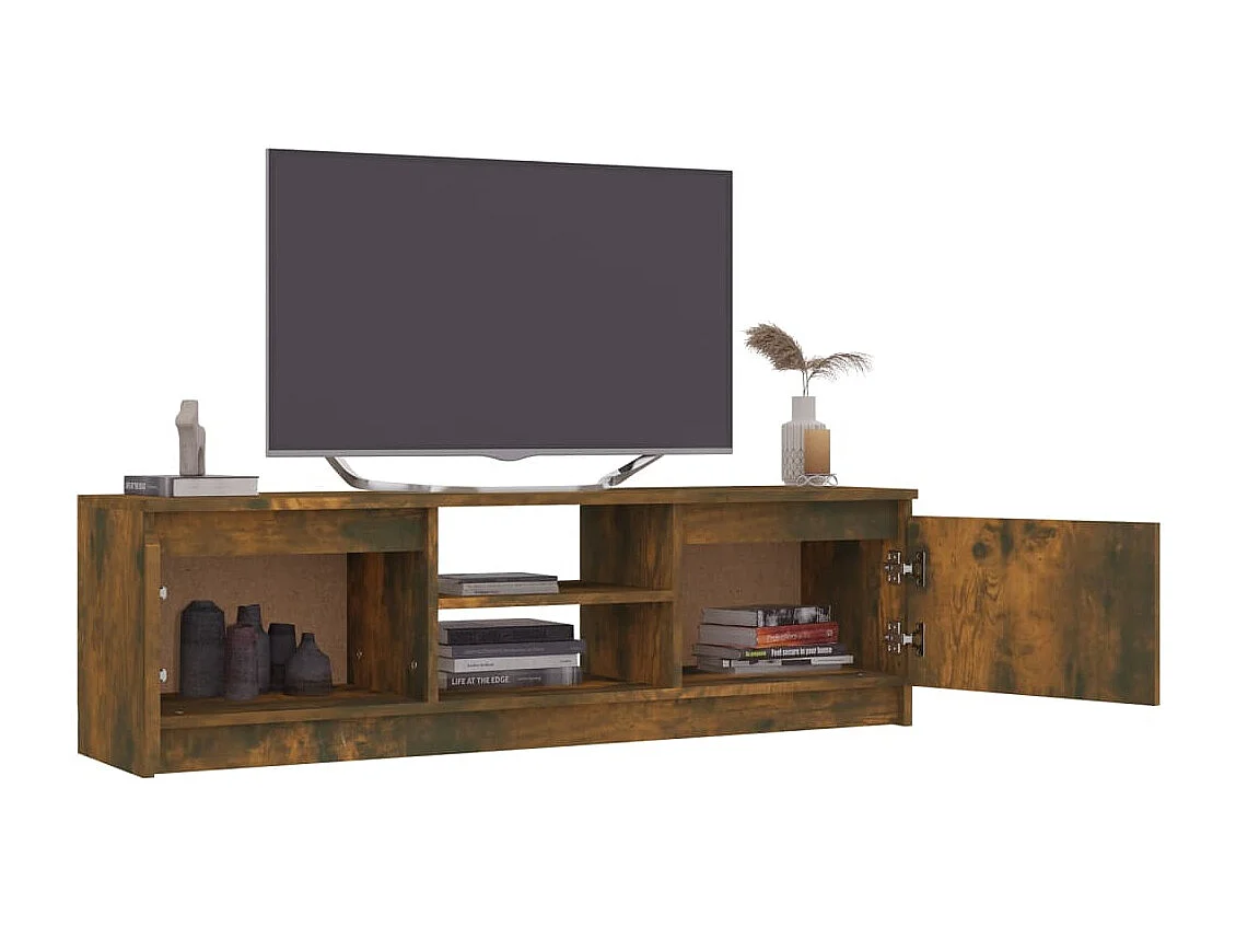 Meuble TV Chêne fumé 120x30x35,5 cm Bois d'ingénierie