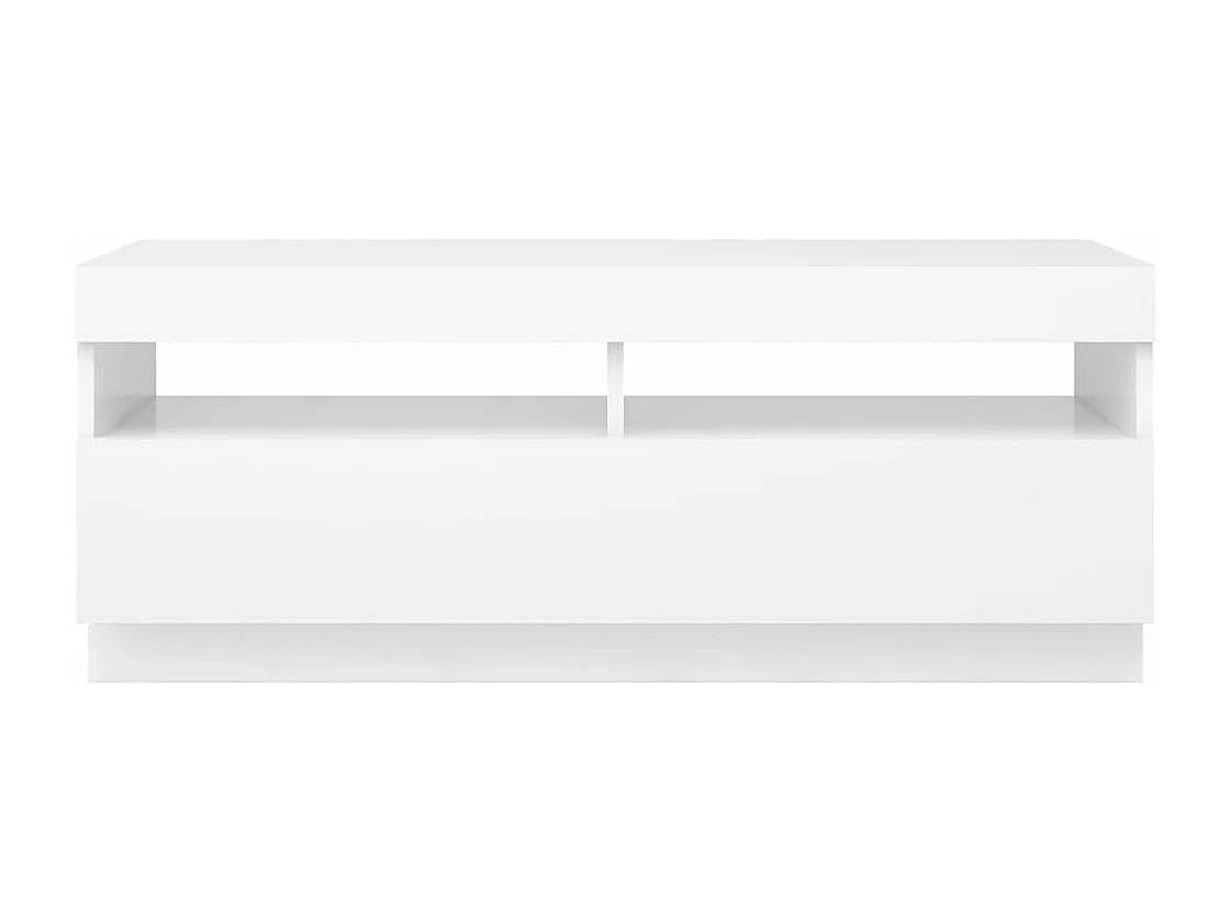 Meuble TV avec lumières LED Blanc 100x35x40 cm