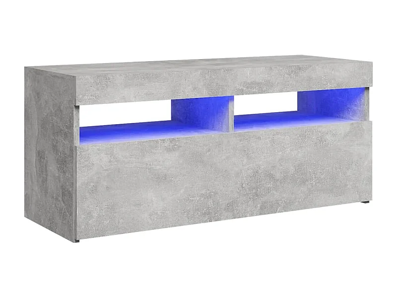 Mueble de TV con luces LED gris hormigón 90x35x40 cm