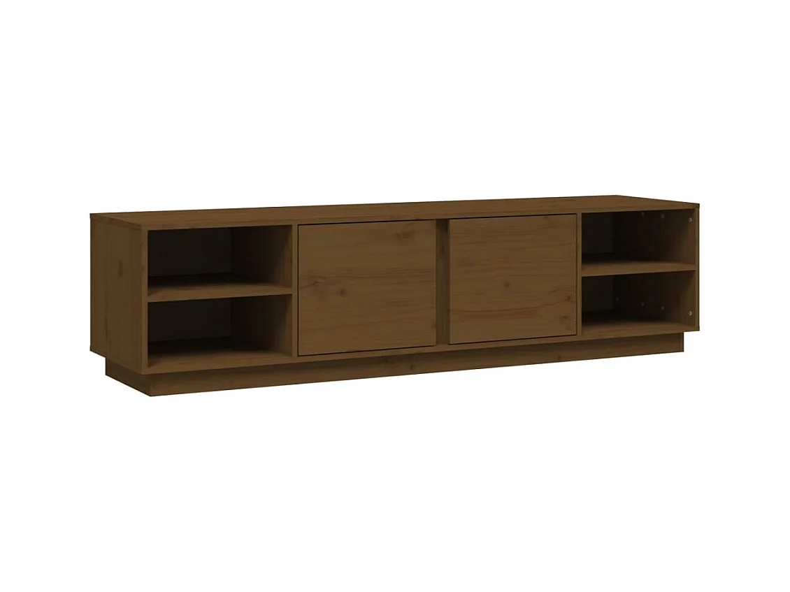 Meuble TV Marron miel 156x40x40 cm Bois de pin massif
