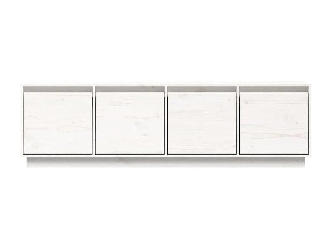 Móvel de TV 156x37x45 cm madeira de pinho maciça branco
