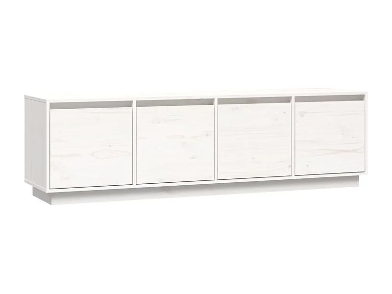 Meuble TV Blanc 156x37x45 cm Bois de pin massif