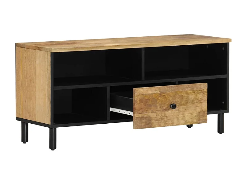 Mueble de TV madera maciza de mango 100x33x46 cm