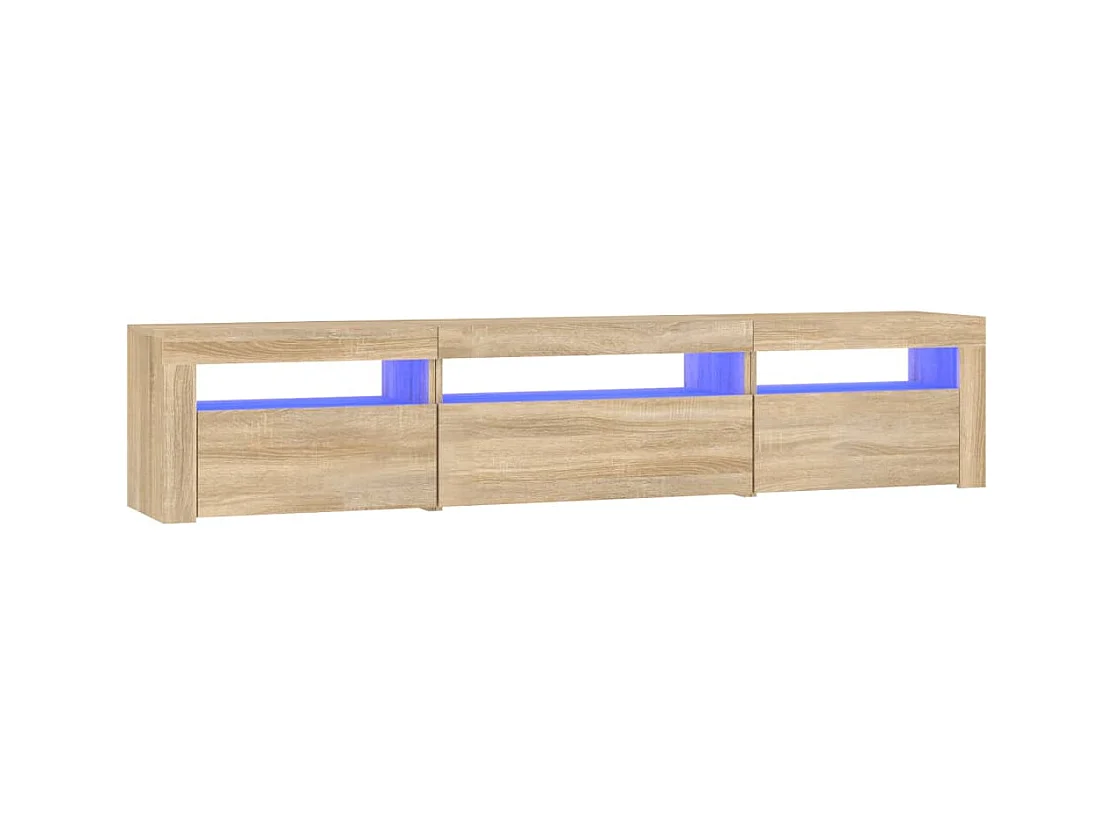 Meuble TV avec lumières LED Chêne sonoma 195x35x40 cm