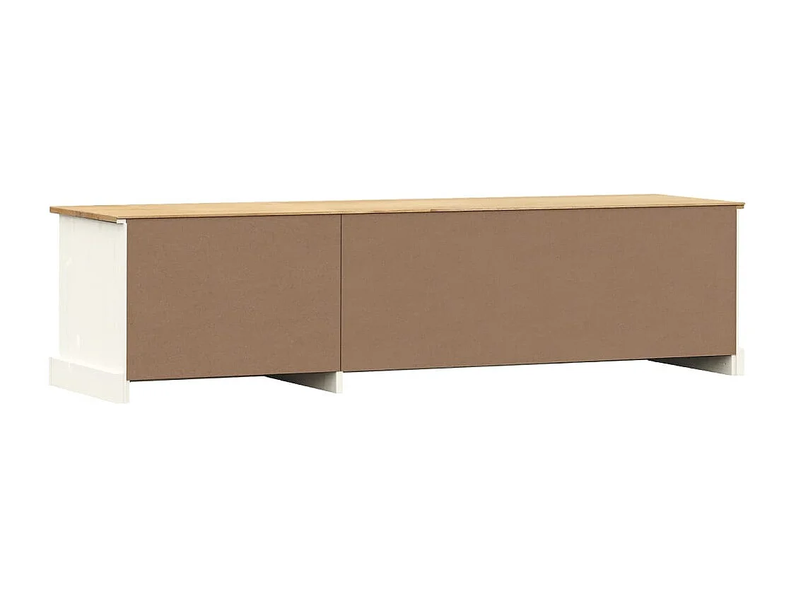 Meuble TV VIGO blanc 156x40x40 cm bois massif de pin