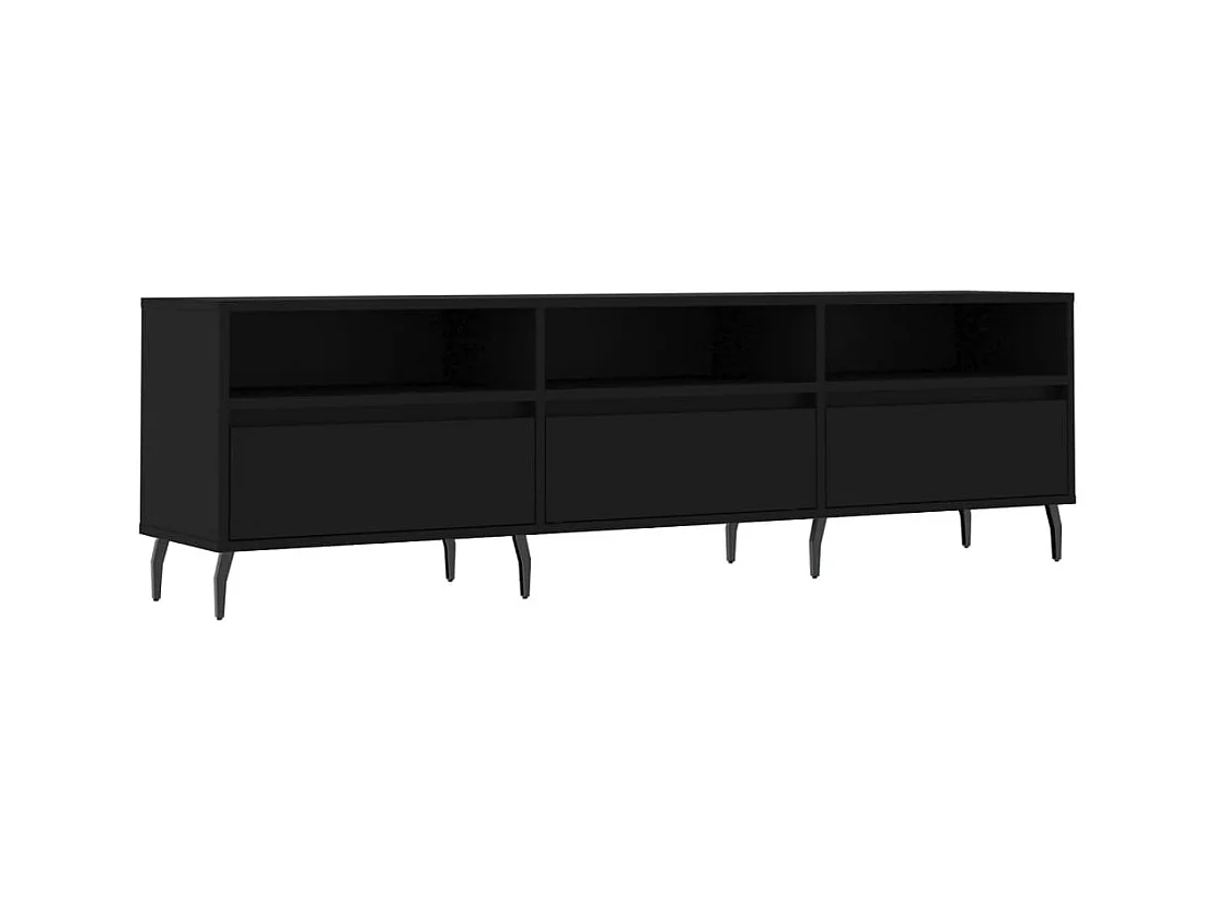 Meuble TV noir 150x30x44,5 cm bois d'ingénierie