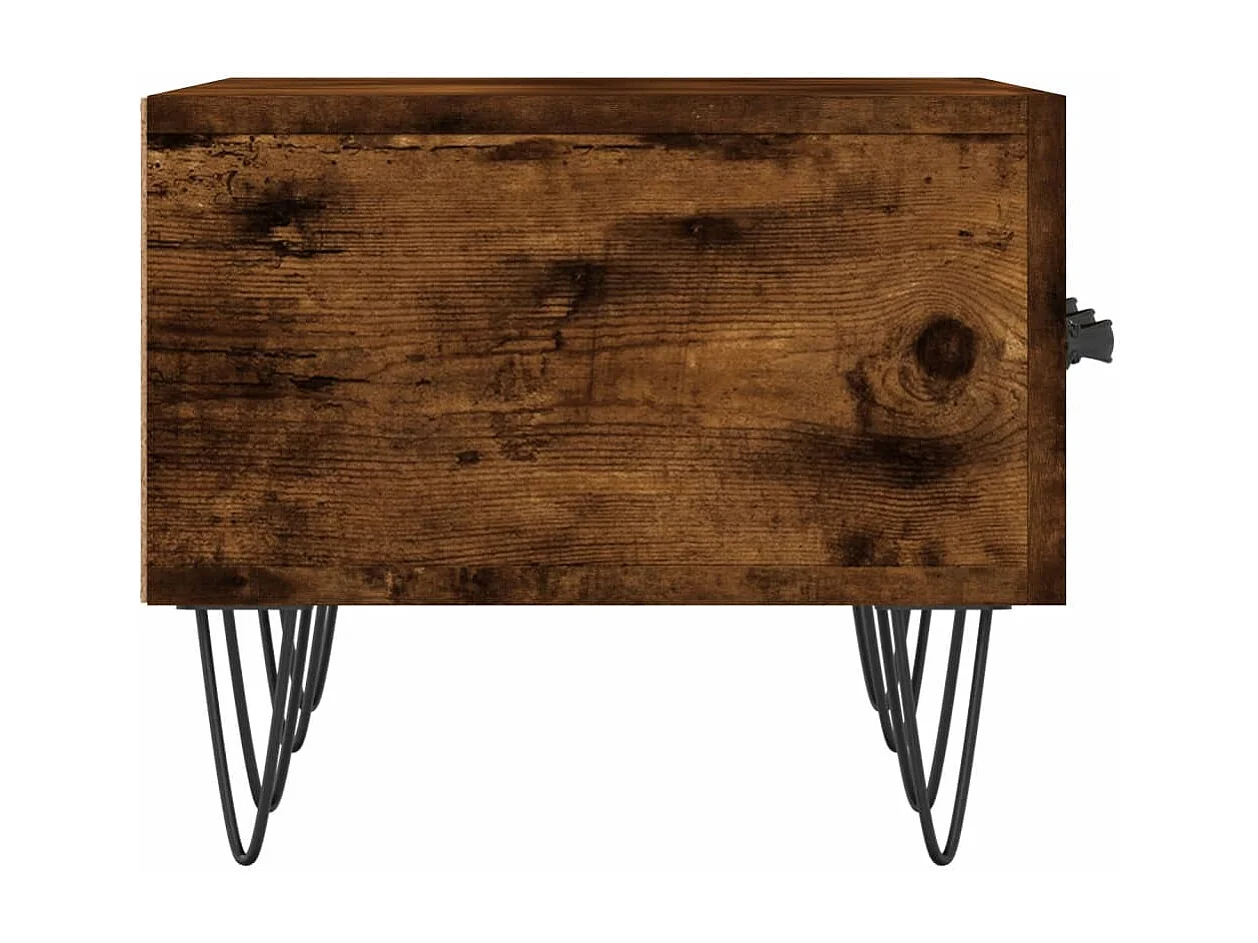 Meuble TV chêne fumé 150x36x30 cm bois d'ingénierie