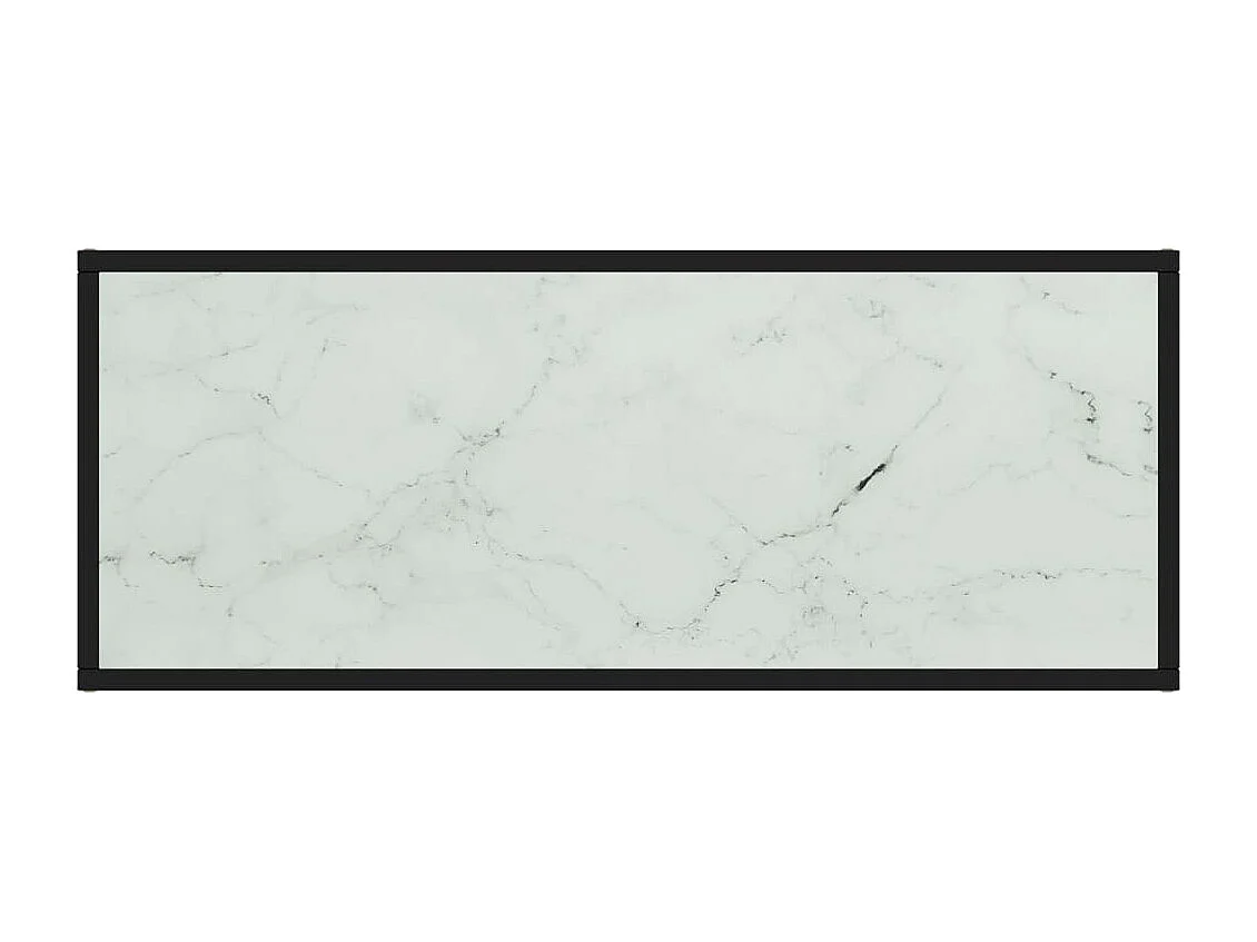 Tv-meubel met wit marmerglas 100x40x40 cm zwart