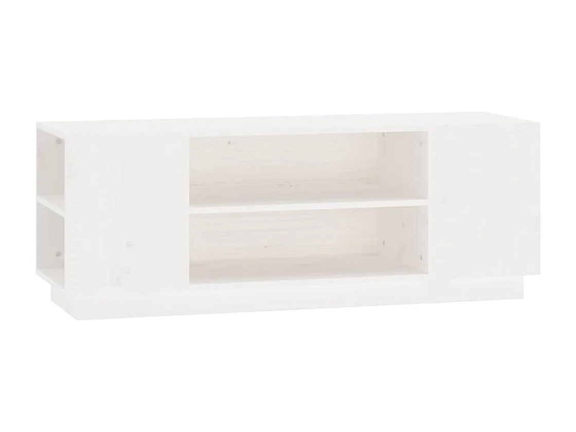 Móvel de TV 110x35x40,5 cm madeira de pinho maciça branco