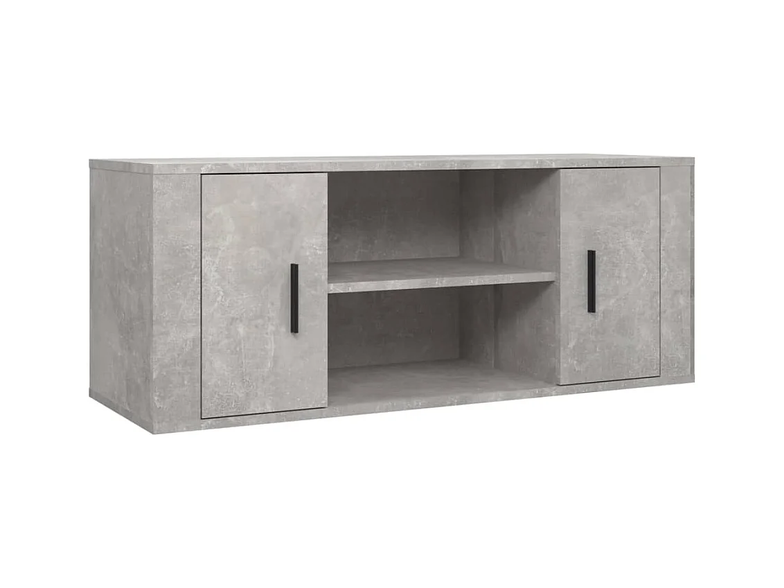 Meuble TV Gris béton 100x35x40 cm Bois d'ingénierie