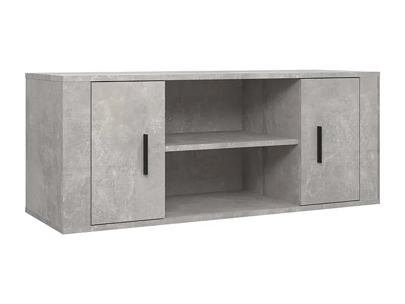Meuble TV Gris béton 100x35x40 cm Bois d'ingénierie