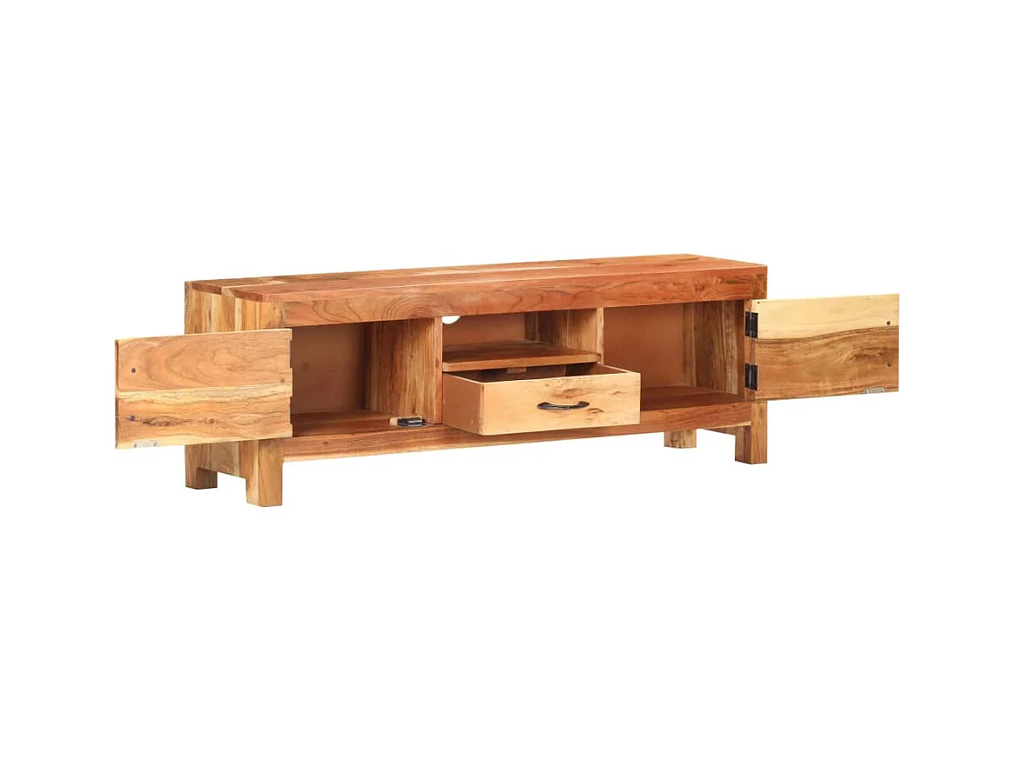 Mueble para TV de madera maciza de acacia 116x30x40 cm